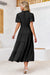 Wenrine Womens Black Flowy Tiered Midi Dress