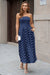 Wenrine Womens Navy Polka Dot Smocked Maxi Dresses