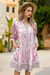 Wenrine Women's Fuchsia Floral Boho Shirt Dresses