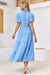 Wenrine Womens Light Blue Flowy Tiered Midi Dress