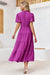 Wenrine Womens Violet Flowy Tiered Midi Dress