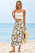 Wenrine Womens Khaki Floral High Waisted Maxi Skirt