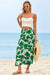 Wenrine Womens Green Floral High Waisted Maxi Skirt