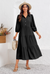 Wenrine Black Button Down Collared Maxi Dress