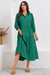 Wenrine Dark Green Button Down Collared Maxi Dress