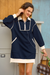 Wenrine Womens Navy Sweatshirt Dresses