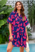 Wenrine Womens Navy Floral Shirt Dresses