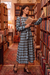 Wenrine Womens Blue Plaid Midi Dress