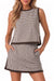 Wenrine Womens Brown Gingham Tank Skirt Set
