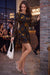 Wenrine Womens Brown Mesh Floral Dresses