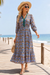 Wenrine Womens Brown Boho Floral Flowy Dresses