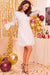 Wenrine Womens White Floral Long Sleeve Party Dress