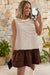 Wenrine Womens Dark Brown Striped Tank Mini Shirt Dress