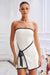 Wenrine Womens White Asymmetrical Hem Tube Top Dress