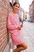 Wenrine Womens Pink Polka Dot 2 Piece Skirt Sets