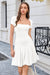 Wenrine Womens White Ruffle Swing A Line Cute Party Club Dress