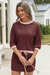 Wenrine Womens Brown Striped 2 Piece Sweatshirt Drawstring Skirts