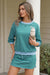 Wenrine Womens Green Striped 2 Piece Sweatshirt Drawstring Skirts