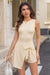 Wenrine Womens Khaki Gingham Tie Waist Romper Bodycon Dresses