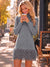 Wenrine Womens Grey Fringe Sweater Dress