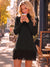 Wenrine Womens Black Fringe Sweater Dress