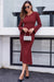 Wenrine Womens Burgundy Midi Sweater Dress