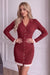 Wenrine Womens Burgundy Button Down Mini Dress