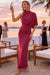 Wenrine Womens Burgundy Bodycon Maxi Dress