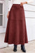 Wenrine Womens Burgundy Faux Suede Maxi Skirt