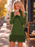 Wenrine Womens Army Green Fringe Sweater Dress