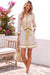 Wenrine Womens Khaki Striped Button Down Mini Shirt Dress