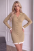 Wenrine Womens Khaki Button Down Mini Dress
