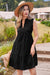 Wenrine Womens Black Lace Eyelet Swing Tank Dresses