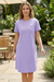 Wenrine Womens Violet Crewneck Fashion Basic Solid T Shirt Dress