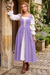 Wenrine Womens Light Purple 2 Piece Lace Up Dress
