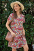 Wenrine Womens Picture Color Floral Ruffle Short Sleeve T-Shirt Dresses