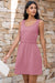 Wenrine Womens Pink Mini Sleeveless Elastic Waist Tank Dress