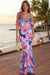 Wenrine Womens Pink Floral Spaghetti Strap Mermaid Bodycon Dress