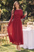 Wenrine Womens Burgundy Long Sleeve Maxi Dress