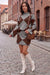 Wenrine Womens Brown Argyle Sweater Skirt Sets