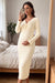 Wenrine Womens White Maternity Sweater Dress
