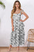 Wenrine Womens Black Floral Tie Strap Tiered Smocked Dresses
