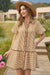Wenrine Womens Brown Striped Button Down Shirt Dress