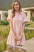 Wenrine Womens Pink Striped Button Down Shirt Dress