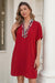 Wenrine Womens Red Dolman Leopard Tshirt Mini Dress