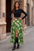 Wenrine Womens Green Mesh Maxi Skirts