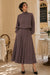 Wenrine Womens Brown Polka Dots Maxi Skirt Sets