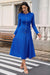Wenrine Womens Royal Blue Textured A Line Dresses