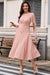 Wenrine Womens Pink Textured A Line Dresses