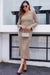 Wenrine Womens Dark Apricot Midi Sweater Dress